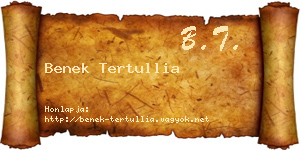 Benek Tertullia névjegykártya